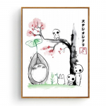 Totoro koomiksifilmid l&otilde;uendimaalid Jaapan Hayao Miyazaki anime plakatid ruumi sisekujundus Seinakunst Pilt Elutoa Kodukaunistus 21X30cm No Frame