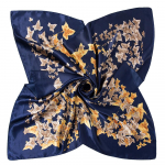 Kvaliteetsed luksuslikud siidist sallid peapael Sallid kaelasall naistele kett siidist sall naiste dekoratiivne sall 90*90cm(polysatin） tumesinine