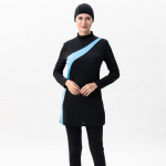 Naiste moslemite tagasihoidlik islami t&auml;iskaanega Burkini ranna ujumiskost&uuml;&uuml;m L sinine