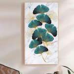 P&otilde;hjamaine elutuba sissep&auml;&auml;s veranda dekoratiivmaal roheline kuld taim lehed l&otilde;uend kaasaegne kodu dekoratiivmaali s&uuml;damik 20x40cm No Frame metalliline merevetikav&auml;rv