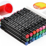 Homedo 12/30/48/60/80 v&auml;rvid Kunsti markerid Twin Marker pliiats laia peene otsaga must joonistamiseks v&auml;rvimiseks musta kotiga 12 Colors must