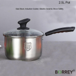 BORREY2.5LSupipott Piimapann Auruti paksendatud metallpott Universaalsed keedupotid induktsioonpliidile gaasipliidile aurupott k&ouml;&ouml;gin&otilde;ud Pot