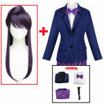 Anime Komid ei saa suhelda Komi Shoko Cosplay Kost&uuml;&uuml;mid Komplektid S&auml;rk Lips L&uuml;hike Naiste Vormivorm Halloweeni Karnevali Peor&otilde;ivad L-(Costume+Wig)