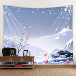 J&otilde;ulumetsa lumestseen kodukaunistus gobel&auml;&auml;n ps&uuml;hhedeelne stseen boheemlaslik seinaripp magamistoa seinakaunistus 95x73cm