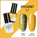 ROSALIND 2tk K&uuml;&uuml;negeel-lakk V&auml;rv Geel-k&uuml;&uuml;nelakk Crackle Geellakiga Praguneva K&uuml;&uuml;nelakiga Kiiresti kuivav Nail Art Geel