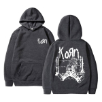 Rock Band Korn Graafiline Huppar Unisex &Uuml;le suurusega Streetwear Mees Vintage Hupparid Unisex Fliis Puuvillane Dressipluus Br&auml;ndiga Unisex R&otilde;ivad L gray