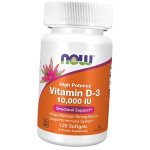 Vitamiin D3 v&auml;ga aktiivne, vitamiin D-3 10000, Now Foods 120 geelikapslit (36128161) 120softgels