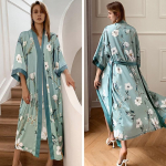 Oversize Print Pidžaamad &Ouml;&ouml;p&uuml;ksid Naiste kimono kleit, hommikumantel pikkade varrukatega hommikumantel Lahtine salongipesu Kevadised &ouml;&ouml;riided Koduriided One Size