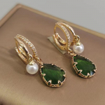 Roheline Water Drop tsirkoonist ripatsk&otilde;rvar&otilde;ngad naistele 2023. aasta uus mood pulmade kihluspeo ehete aksessuaarid roheline