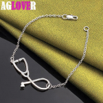 925 h&otilde;bedast stetoskoobi ripatsiga k&auml;ev&otilde;ru ehted 20cm