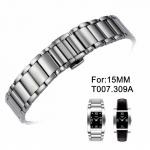 15 mm Generosi-T seeria T007309A T007309 seeria Naiste mudelid Kellarihm Roostevabast terasest rihm Rihma k&auml;ev&otilde;ru k&auml;ev&otilde;ru T007 jaoks T007-15MM-Female h&otilde;be