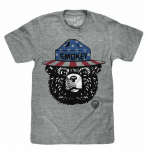 Smokey The Bear Patriotic T-s&auml;rk Athletic Retro Classic Vintage Tee Usa S