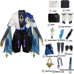 Genshin Impact Wanderer Scaramouche Cosplay kost&uuml;&uuml;m Balladeer M&uuml;ts Parukas Vormi Kunikuzushi Halloweeni karnevali peor&otilde;ivad Anime xxxl