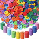 300 tk Pehme vaht 10-v&auml;&auml;rtusega k&uuml;mnendkohad t&auml;isarvudeni Asetage kettad Loendamise kiibid lastele Base Manipulatives Matemaatika loendurid 300pcs Place Value Discs