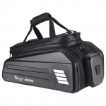 E-jalgratta tagaistme kott Elektriline jalgratta aku kott Laiendatav suure mahutavusega jalgrattahoidja istmekott must