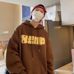 Kapuutsiga dressipluus Meeste Monogrammprinteriga vabaaja kapuuts Teen Trend Sportlik Vaba M kohv