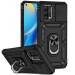 Slide Camera Armor Ring Stand telefoni&uuml;mbris OPPO C21Y C25Y C20 C11 C12 A16 A54 A74 A54S A55 A57 A57S 4G 5G p&otilde;rutuskindel objektiivi kaitse tagakaas For OPPO Realme C11 2020 lilla