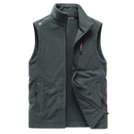 Meeste soe fliisist vest jakk Talvine kapuutsiga varrukateta vest s&uuml;gismood vabaaja vest vest jakk Meeste XXXXXL hall