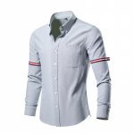 Uued meeste s&auml;rgid vabaaja mood &uuml;hev&auml;rvilised Oxford Spinning pikkade varrukatega s&auml;rk Meeste topid M valge