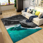 Ookeani 3D-merevee rannaveemaastiku vaip, vaibavaip elutoa diivani uksemattide kaunistamiseks, libisemiskindel lapse p&otilde;randamatt 40cm x 60cm