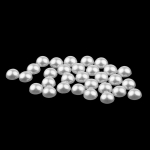 Pool&uuml;mmargune lameda seljaga p&auml;rl-scapbooking kaunistus nair art k&auml;sit&ouml;&ouml; jaoks 8 mm - valge,