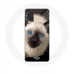 Samsung Galaxy A51 &uuml;mbris Must-valge siniste silmadega siiami kass