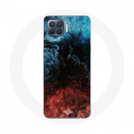 &Uuml;mbris Oppo A93 abstraktse tekstuuriga tausta jaoks punane must sinine