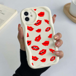 iPhone'ile 11 12 13 14 15 Pro Max Infinix Hot 40 Realme C55 C35 OPPO A96 telefoni&uuml;mbrised A37 meik kosmeetiline huulepulk eksklusiivne kreemmustriline pehme &uuml;mbris for iPhone 6