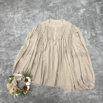 Johnature Fall Lace Panel Balloon Varrukatega Pikkade Varrukatega S&auml;rk Naiste vabaaja Mori Lahed S&uuml;gis Naiste Topid Vintage pluusid One Size tume khaki v&auml;rv