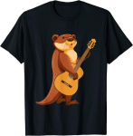 Funny Animal Music Guitar Otter Great Premium Tee Unisex T-s&auml;rk S