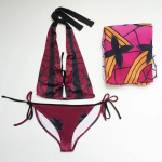 Anime Ujumistrikoo Anime Demon Slayer Bikiinikomplekt T&auml;toveeringukleebised Seksikas Roosa Ujumisriided Kimetsu No Yaiba Cosplay Kost&uuml;&uuml;m &Uuml;lemine Kuues L