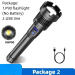 Taaslaetavad LED-taskulambid 100 000 suure luumeniga suumitavad 7 režiimiga veekindlad eredad taskulambid h&auml;daolukorras XHP90 No battery