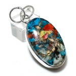 Natural Spiny Oyster Gemstone Handmade 925 Sterling Silver Pendant 2.05 h4d14