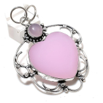 Natural Pink Chalcedony Gemstone 925 Sterling Silver Gift Pendant 2.60 u1g32