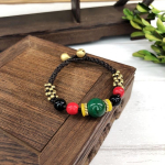 BLINGBAY Naiste Helmestega K&auml;ev&otilde;ru Retro Nepaali Stiilis K&auml;ev&otilde;ru Jade Agaat K&auml;sitsi Valmistatud Kellukestega K&auml;ev&otilde;ru Naiste ja Mitmek&uuml;lgne Etnilise Stiili Ehted