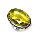 Natural Lemon Topaz Gemstone Handmade 925 Sterling Silver Gift Ring Size 8 p7i91