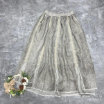 Johnature Vintage naiste seelikud kevadsuvised uued vabaaja lapilised pitsid, lahtised elastsed v&ouml;&ouml;kohad A-linased seelikud One Size hall v&auml;rv