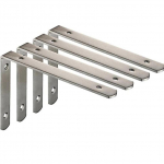Pakis 4 roostevabast terasest tugevat L-kujulist nurgaklambri liigendi nurkklambri riiuliklambrit, harjatud nikkel(250x150x4mm)