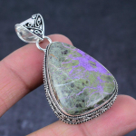 Natural Purpurite Gemstone Handmade 925 Sterling Silver Pendant 2.13 n5o78