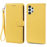 Luksuslik nahast rahakoti telefoni&uuml;mbris Samsung Galaxy S24 S23 Ultra Plus A05S A15 A25 A35 A55 A04S A14 A24 A54 A33 A53 A73 5G 4G &uuml;mberp&ouml;&ouml;ratava kaardipesa kate For Samsung Galaxy S23 kollane