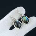 Blue Fire Labradoriit v&auml;&auml;riskivist k&otilde;rvar&otilde;ngas, 925 Sterling h&otilde;bek&otilde;rvar&otilde;ngas, k&auml;sitsi valmistatud ehted, boheemlaste k&otilde;rvar&otilde;ngas, kingitused naistele, naiste k&otilde;rvar&otilde;ngas 1.57 sinine