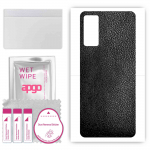 apgo Protective Skin Sticker for the back compatible with Vivo Y3s India, Wrap Film, Foil, Vinyl - Pattern Black Leather