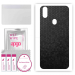 apgo Protective Skin Sticker for the back compatible with Kruger&Matz Drive 7S, Wrap Film, Foil, Vinyl - Pattern Black Honeycomb