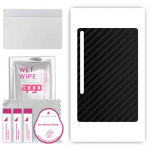 apgo Protective Skin Sticker for the back compatible with Samsung Galaxy Tab S7+ 5G, Wrap Film, Foil, Vinyl - Pattern Carbon Black