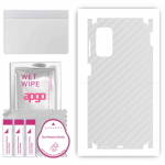 apgo Protective Skin Sticker for the back+sides compatible with Samsung Galaxy M52, Full Wrap Film, Foil, Vinyl - Pattern Transparent Carbon
