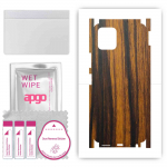 apgo Protective Skin Sticker for the back+sides compatible with Vivo Y52s, Full Wrap Film, Foil, Vinyl - Pattern Tigerwood