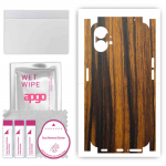 apgo Protective Skin Sticker for the back+sides compatible with Nothing Phone 1, Full Wrap Film, Foil, Vinyl - Pattern Tigerwood