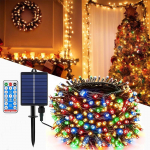 50M P&auml;ikesepaneeliga Valgustuskett V&auml;litingimustesse Veekindel 500 LED P&auml;ikese j&otilde;ulutuled 8 Režiimi V&auml;lisvalgustid Puu, Terrassi, Hoovi, Pulma, Aia Kaunistamiseks