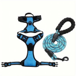 Reguleeritavad helkurrihmad ja rihmaga koerarakmed keskmistele ja suurtele t&otilde;ugudele L taevasinine v&auml;rv