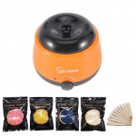 Elektriline vaha soojendaja parafiini soojendaja karvaeemaldusmasin, 100 g oad 10 tk puidukleebised karvaeemalduskomplektid vahatamiskomplekt